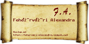 Fehérvári Alexandra névjegykártya