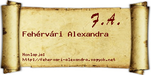 Fehérvári Alexandra névjegykártya