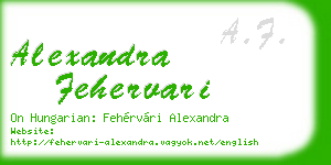 alexandra fehervari business card