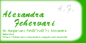 alexandra fehervari business card